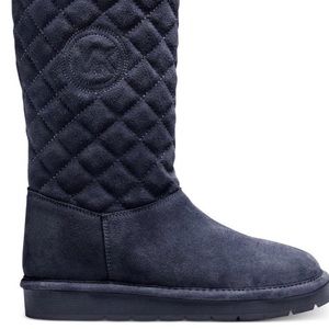 New Michael Kors Navy Blue Sandy Quilted Boots